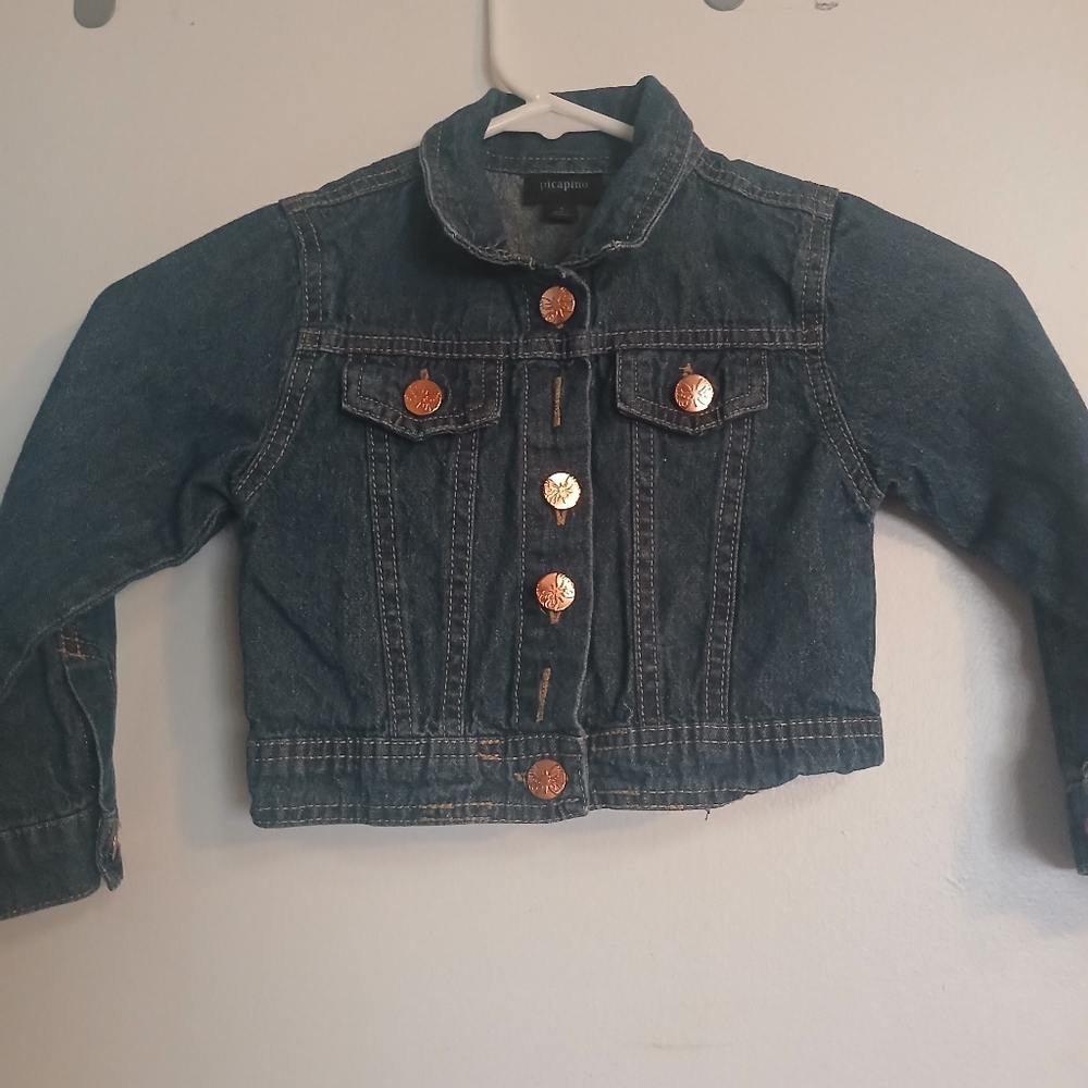 Kids Denim Jacket with Mickey and Minnie Mouse Patches